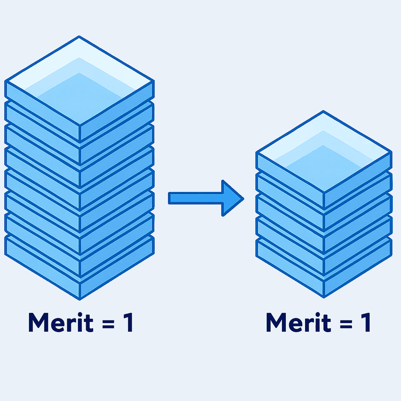 Illustration of optimized thin-film material usage